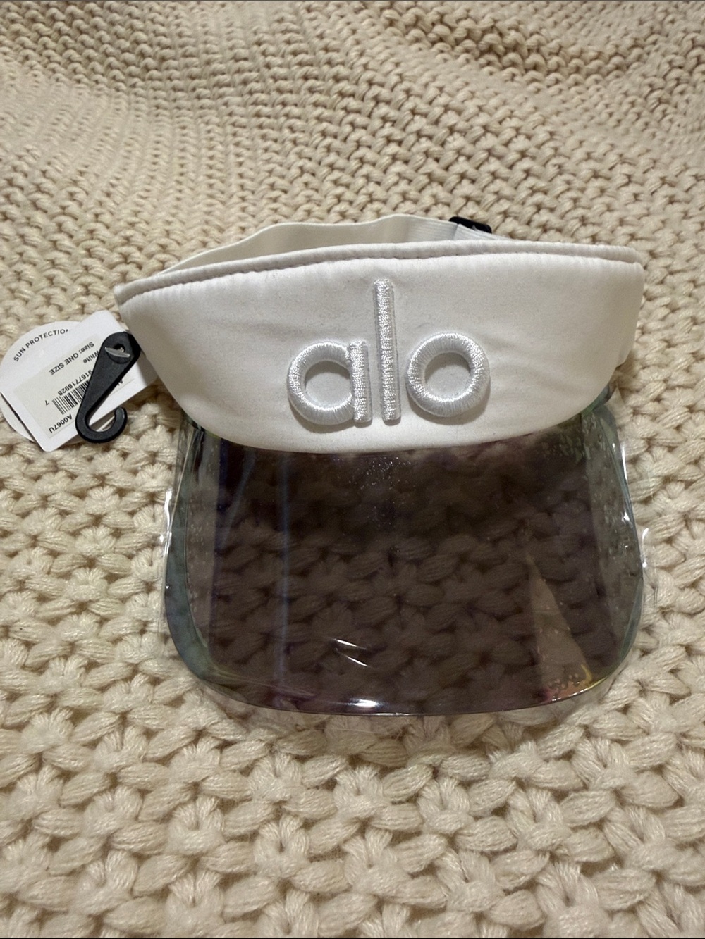 Alo solar visor NWT with white strap